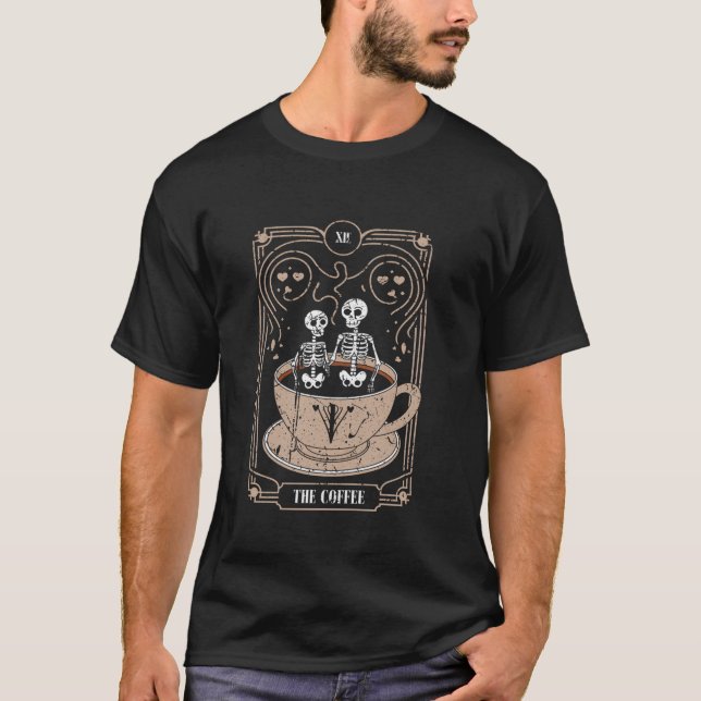 Kaffe Kopp Skeleton Älskare på A T Shirt (Framsida)