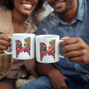 Kaffe kopp som firar konsten att sy quiltar