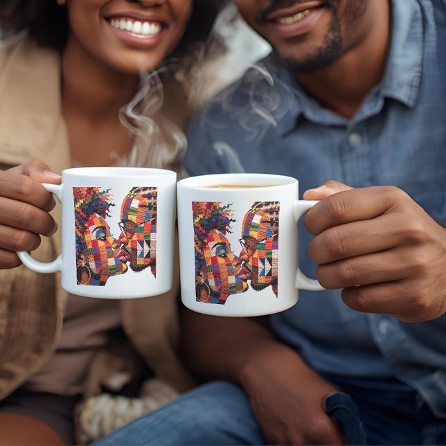 Kaffe kopp som firar konsten att sy quiltar (Skapare uppladdad)