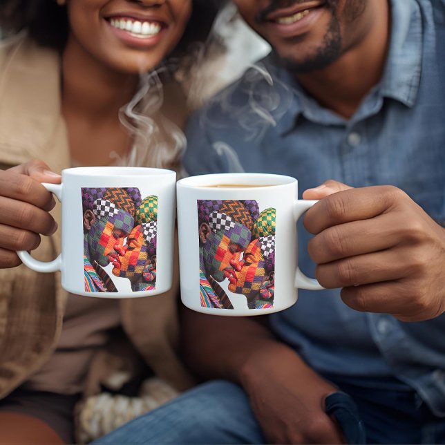 Kaffe kopp som firar konsten att sy quiltar (Skapare uppladdad)