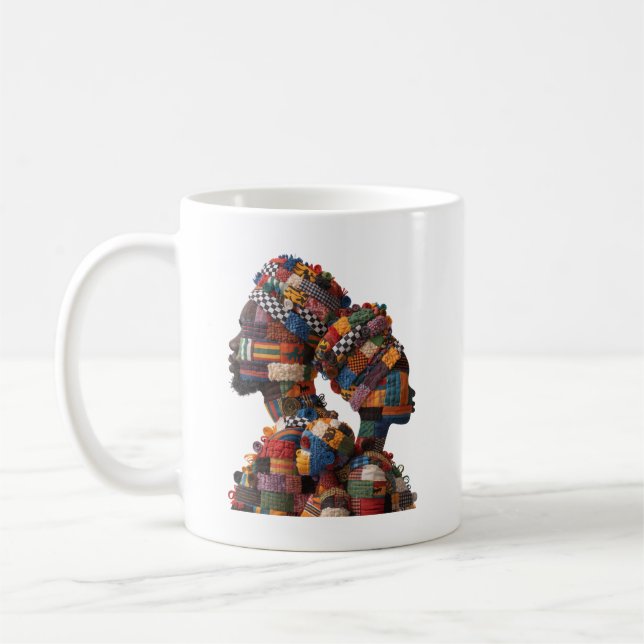 Kaffe kopp som firar kvinnliga quiltare (Vänster)