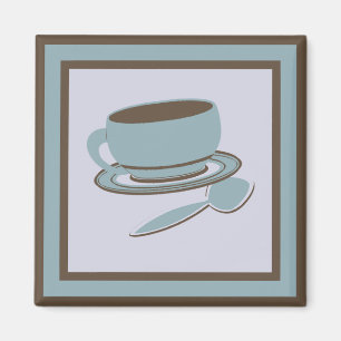 Kaffe Kopp & Spoon Magnet
