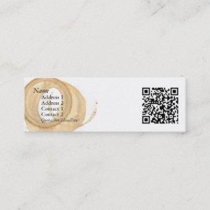 Kaffe Kopp Stain med QR-kod Mini Visitkort