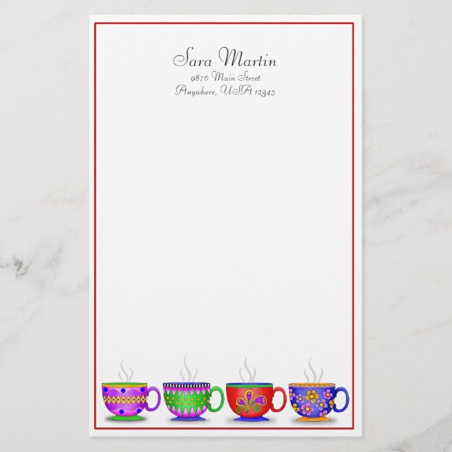 Kaffe Kopp Stationery Brevpapper (Framsida)