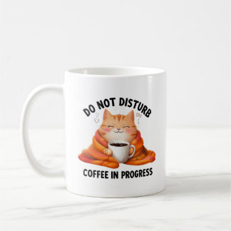 Kaffe kopp 'Stör ej' med katt