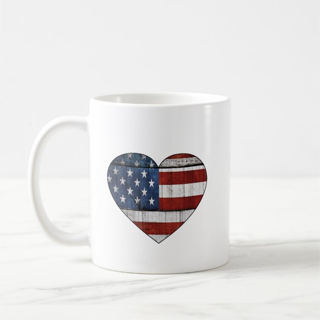 Kaffe Kopp: USA flagga Heart Kaffemugg (Vänster)