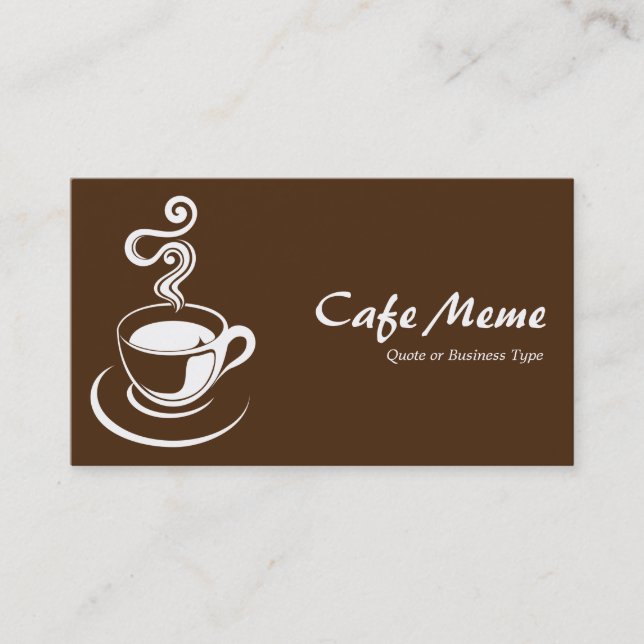 Kaffe Kopp - Vit och Mörk Brun 4d2a10 Visitkort (Framsida)