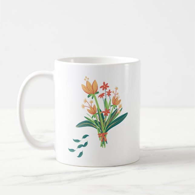Kaffe koppar Blommönster vintage (Vänster)