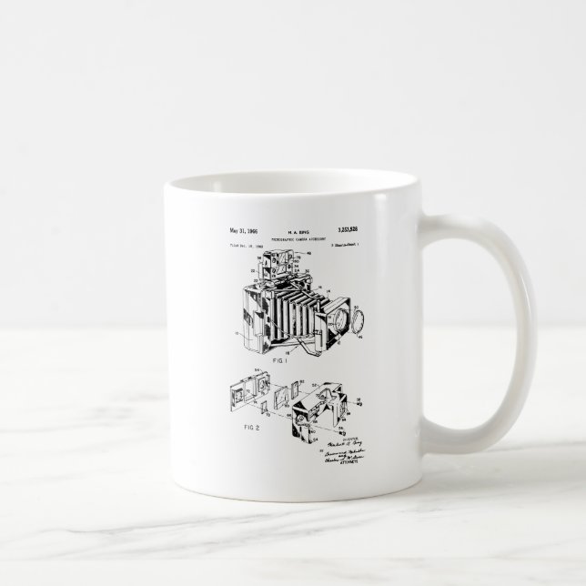 Kaffe koppar för vintagekamerapatent, kameramuggar (Höger)