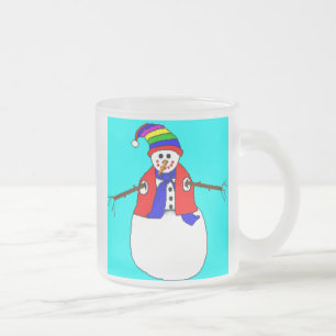 KAFFE KOPPAR - FRYST GLAS - CHRISTMAS SNÖGUBBE