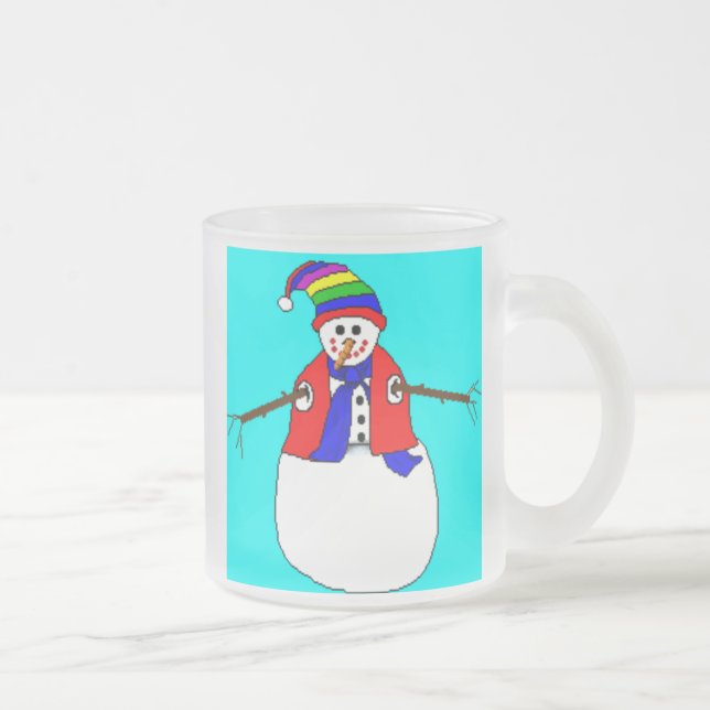 KAFFE KOPPAR - FRYST GLAS - CHRISTMAS SNÖGUBBE (Höger)