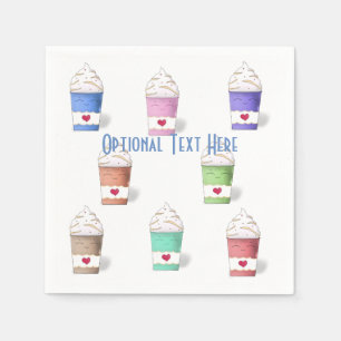 KAFFE KOPPAR i FULLT FÄRG Pappersservett