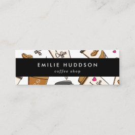 Kaffe koppar, kaffebönor, Barista, kaffebutiker Mini Visitkort