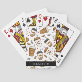 Kaffe koppar, kaffebönor, kaffe Älskare, ditt namn Casinokort