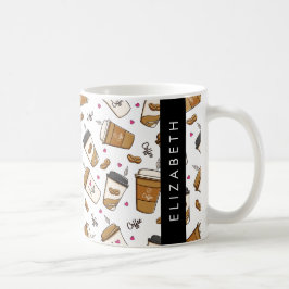 Kaffe koppar, kaffebönor, kaffe Älskare, ditt namn Kaffemugg