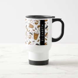 Kaffe koppar, kaffebönor, kaffe Älskare, ditt namn Resemugg