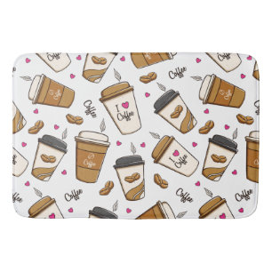 Kaffe koppar, kaffebönor, kaffe, Älskare, örter Badrumsmatta