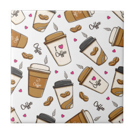 Kaffe koppar, kaffebönor, kaffe, Älskare, örter Kakelplatta