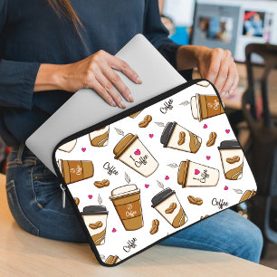 Kaffe koppar, kaffebönor, kaffe, Älskare, örter Laptop Fodral