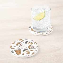 Kaffe koppar, kaffebönor, kaffe, Älskare, örter Underlägg