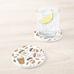 Kaffe koppar, kaffebönor, kaffe, Älskare, örter Underlägg