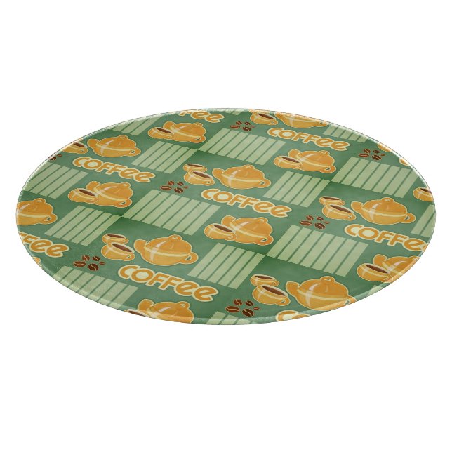 Kaffe koppar, kaffekruka och kaffebönor (Hörn)