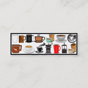 Kaffe koppar (lägg till Färg i bakgrunden) Mini Visitkort