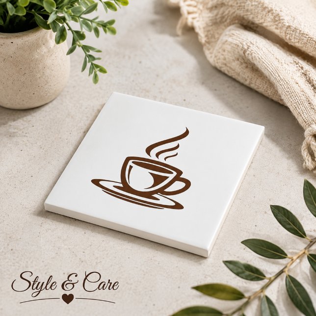 Kaffe Koppar Märke Design Kakel för Kök eller Vägg (Coffee Cup Mark Design Tile for Kitchen or Wall)