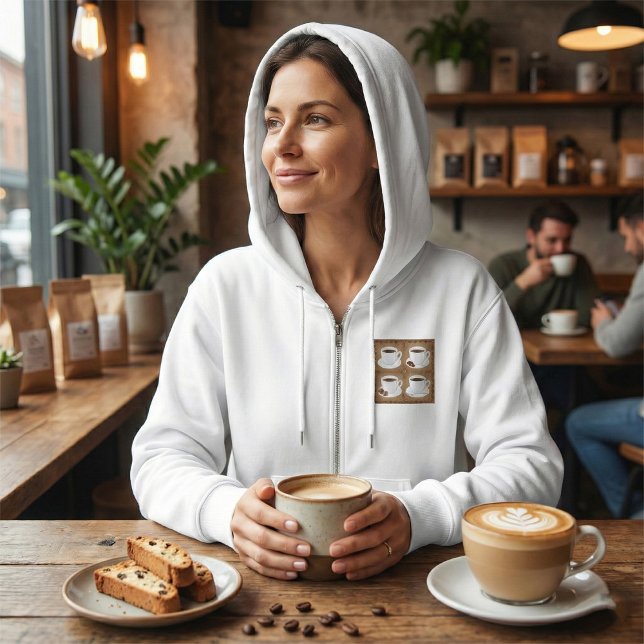 Kaffe koppar med bönor och choklad t shirt (Skapare uppladdad)