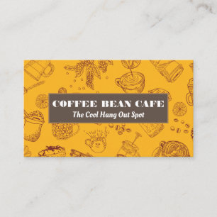 Kaffe koppar och Beans Mönster Visitkort