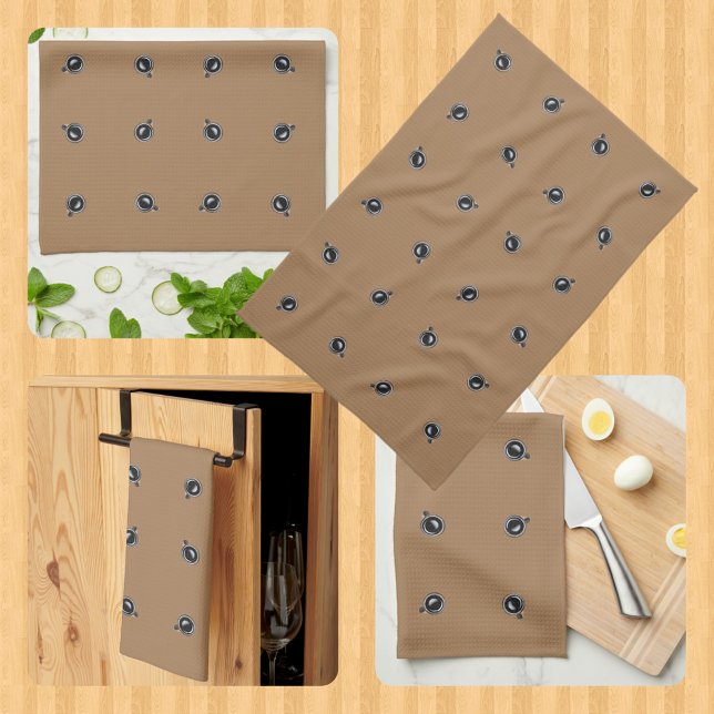 Kaffe koppar Patterned Kitchen Towel Brown Kökshandduk (Skapare uppladdad)