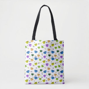 KAFFE KOPPAR & POLKA DOTS TOTE BAG TYGKASSE
