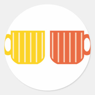 Kaffe koppar Stickers Runt Klistermärke