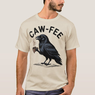 Kaffe Korp Svartfågel Dricker Kaffe Puns T Shirt
