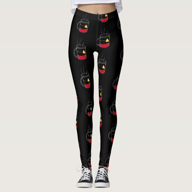Kaffe Kritiskt lågt Leggings (Framsida)