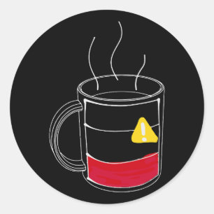 Kaffe Kritiskt lågt Runt Klistermärke