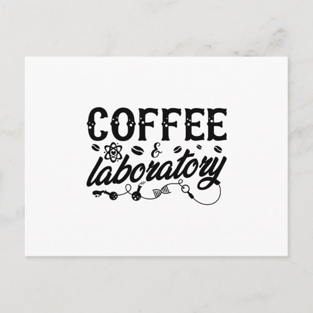 Kaffe & Laboratorium Labbtekniker Kemist Teknolog Vykort (Framsida)