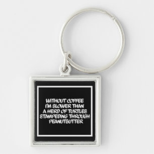 Kaffe Lag Square Coffee Humor Nyckelring