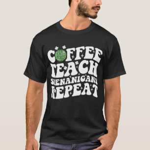 Kaffe Lär Bus Skämt Upprepa Disco Boll Lärare T Shirt
