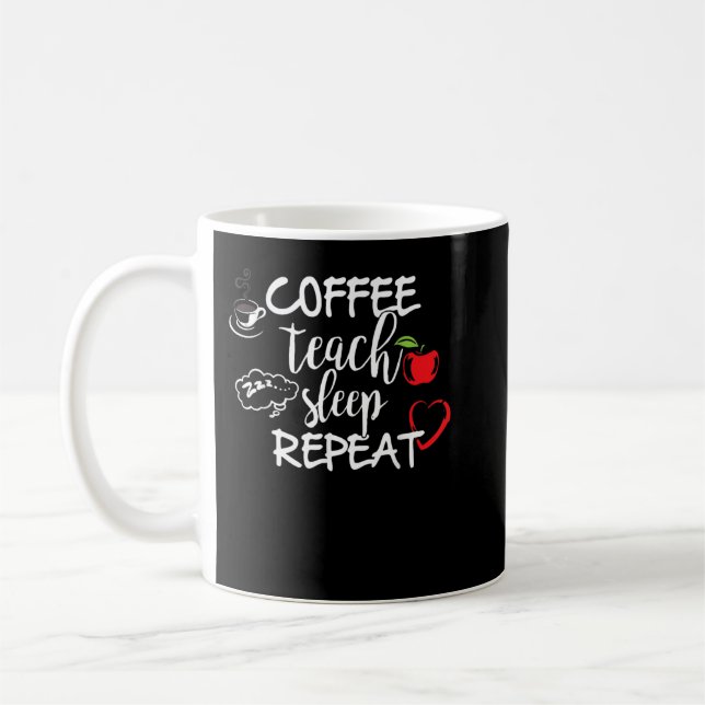 Kaffe lär dig att sova igen T Shirt, lustig lärare Kaffemugg (Vänster)