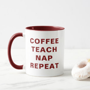 Kaffe, Lär, Sova, Upprepa Motivations Mug Mugg