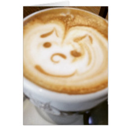 Kaffe Latte Ansikte Hälsningskort