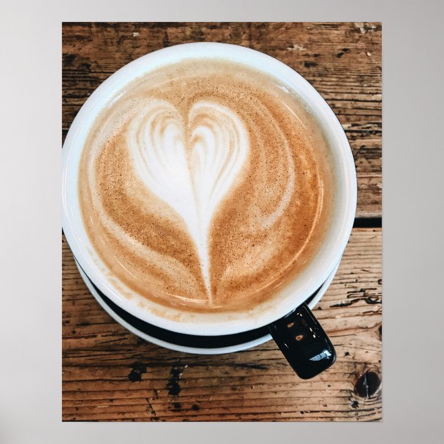 Kaffe, latte Art Poster (Framsidan)