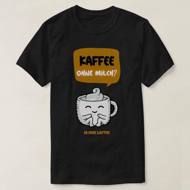 Kaffe Latte Cafe Mjölk Breakfast Gift Barista T Shirt (Design framsida)