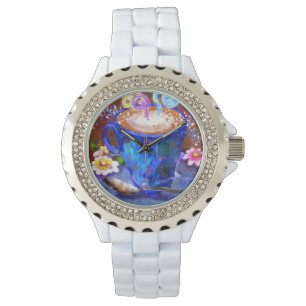 Kaffe Latte Espresso Brown Blue Kopp Armbandsur