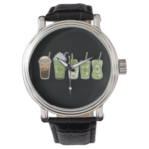 Kaffe Latte Grön Söt Irländsk St Patrick's Day Armbandsur