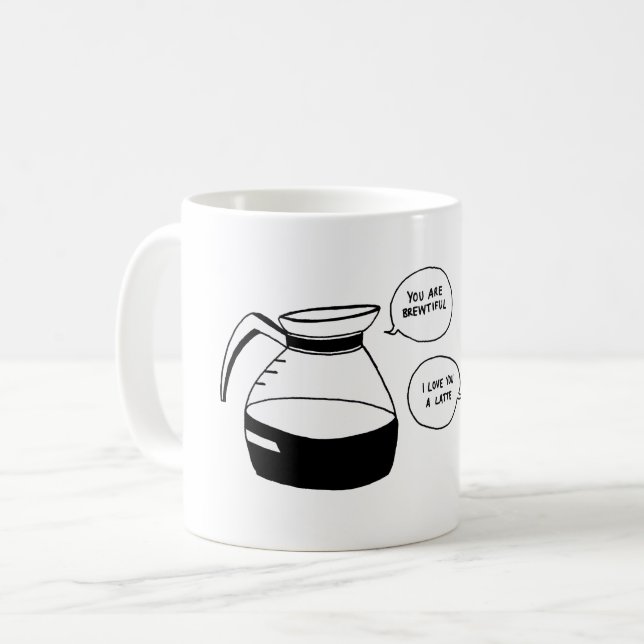 Kaffe Latte Valentines Kärlek Kaffemugg (Framsida vänster)