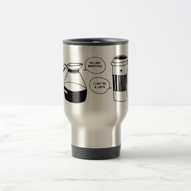 Kaffe Latte Valentines Kärlek Resemugg (Center)