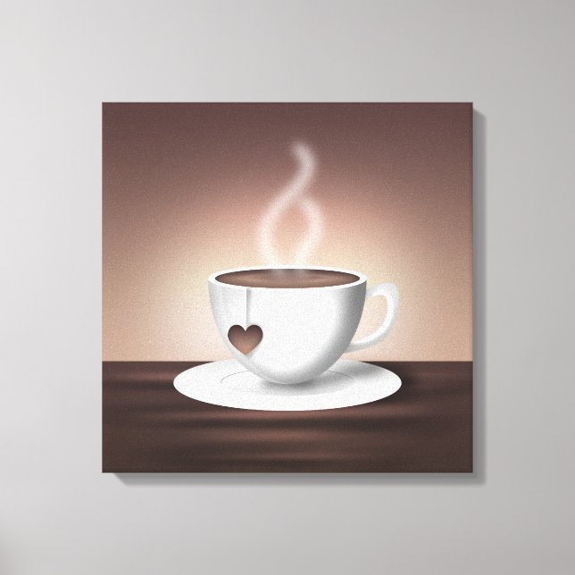 Kaffe, latte Wall Art Canvastryck (Framsida)