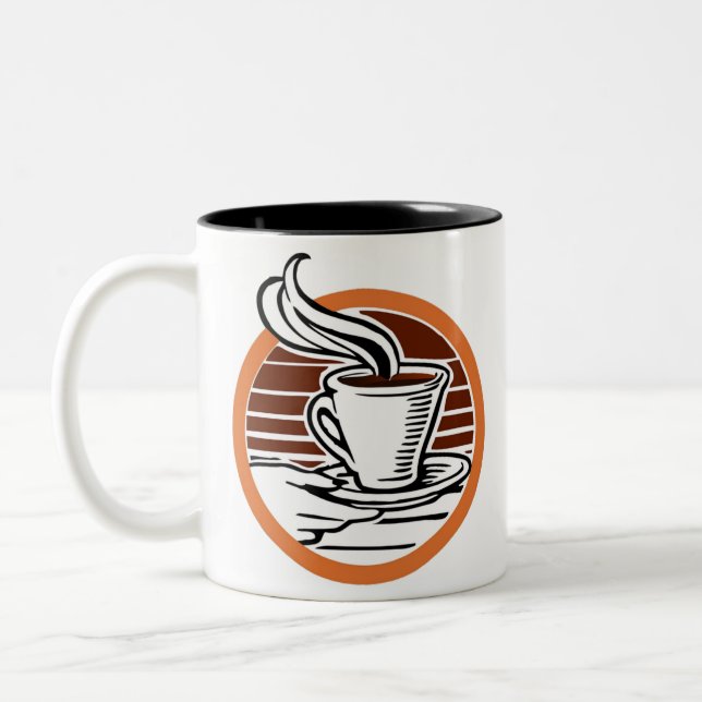 Kaffe-logotyp Två-Tonad Mugg (Vänster)